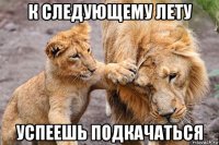 к следующему лету успеешь подкачаться