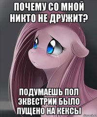 почему со мной никто не дружит? подумаешь пол эквестрии было пущено на кексы