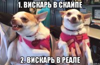 1. вискарь в скайпе 2. вискарь в реале