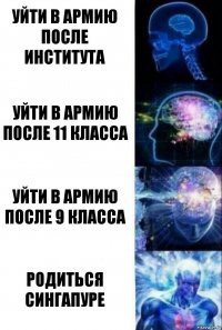 Уйти в армию после института Уйти в армию после 11 класса Уйти в армию после 9 класса Родиться Сингапуре