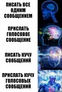 писать все одним сообщением прислать голосовое сообщение писать кучу сообщений прислать кучу голосовых сообщений