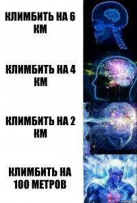 Климбить на 6 км Климбить на 4 км Климбить на 2 км Климбить на 100 метров