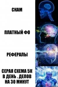 СКАМ ПЛАТНЫЙ ФО РЕФЕРАЛЫ Серая схема 5к в день . Делов на 30 минут