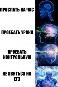 Проспать на час Проебать уроки Проебать контрольную Не явиться на ЕГЭ