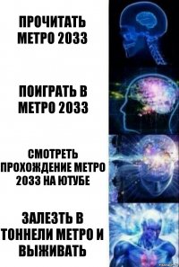 Прочитать Метро 2033 Поиграть в Метро 2033 Смотреть прохождение Метро 2033 на ютубе Залезть в тоннели Метро и выживать