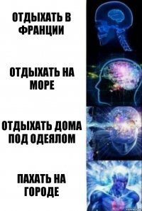 Отдыхать в Франции Отдыхать на море Отдыхать дома под одеялом Пахать на городе