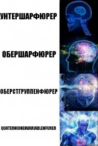 Унтершарфюрер Обершарфюрер Оберстгруппенфюрер Quaternionenvariablenfurer