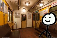 Создать мем Теребонька в метро