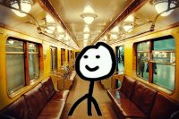 Создать мем Теребонька в вагоне метро