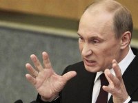 Создать мем Злой путин орет