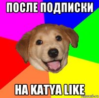 после подписки на katya like