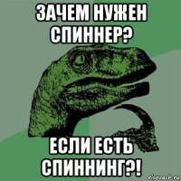 зачем нужен спиннер? если есть спиннинг?!