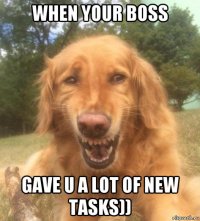 when your boss gave u a lot of new tasks))