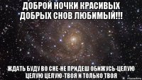 доброй ночки красивых добрых снов любимый!!! ждать буду во сне-не придеш обижусь-целую целую целую-твоя и только твоя