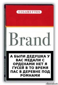 а были дедушка у вас медали с орденами нет я гусей в то время пас в деревне под ромнами