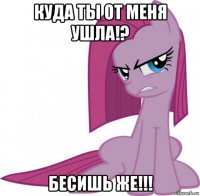 куда ты от меня ушла!? бесишь же!!!