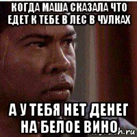 когда маша сказала что едет к тебе в лес в чулках а у тебя нет денег на белое вино