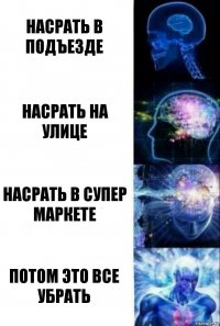 насрать в подъезде насрать на улице насрать в супер маркете потом это все убрать