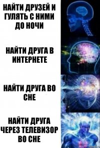 Найти друзей и гулять с ними до ночи Найти друга в интернете Найти друга во сне Найти друга через телевизор во сне