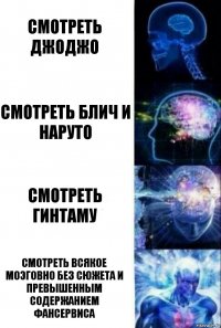 смотреть джоджо смотреть блич и наруто смотреть гинтаму смотреть всякое моэговно без сюжета и превышенным содержанием фансервиса