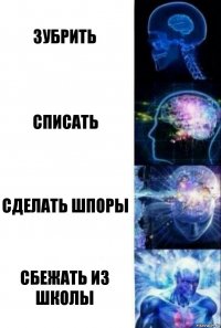 Зубрить Списать Сделать шпоры Сбежать из школы