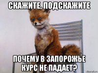 скажите, подскажите почему в запорожье курс не падает?