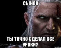 сынок ты точно сделал все уроки?