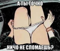 а ты точно ничо не сломаешь?