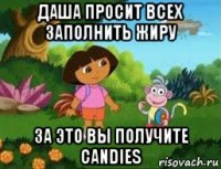 даша просит всех заполнить жиру за это вы получите candies