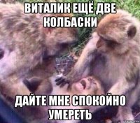 виталик ещё две колбаски дайте мне спокойно умереть