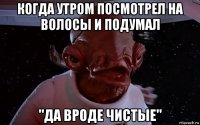 когда утром посмотрел на волосы и подумал "да вроде чистые"