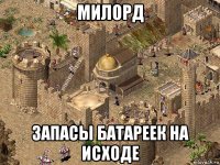 милорд запасы батареек на исходе