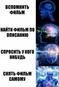 Вспомнить фильм Найти фильм по описанию Спросить у кого нибудь Снять фильм самому