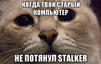 когда твой старый компьютер не потянул stalker