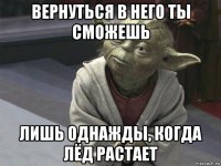 вернуться в него ты сможешь лишь однажды, когда лёд растает