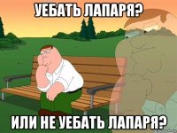 уебать лапаря? или не уебать лапаря?