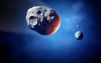 Создать мем A huge asteroid flies into the Earth from space It can cut