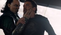 Создать мем Loki talks to Tony Stark