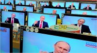 Создать мем Путин в телевизоре
