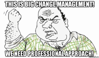 this is big change management! we need professional approach!
