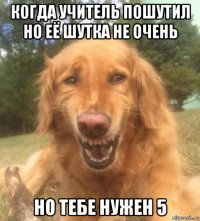 когда учитель пошутил но её шутка не очень но тебе нужен 5