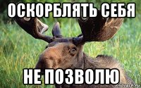 оскорблять себя не позволю