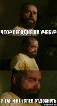 что? сегодня на учебу?  я так и не успел отдохнуть