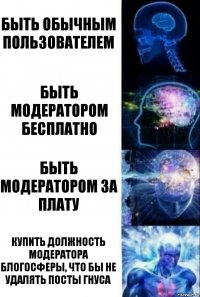 быть обычным пользователем быть модератором бесплатно быть модератором за плату купить должность модератора блогосферы, что бы не удалять посты гнуса