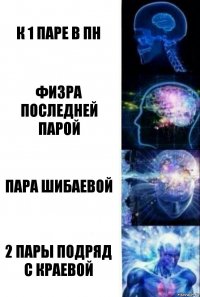 К 1 паре в пн Физра последней парой Пара Шибаевой 2 пары подряд с Краевой