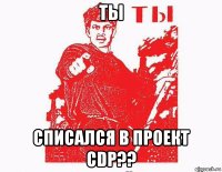 ты списался в проект cdp??