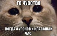 то чувство когда 8 уроков и классный час.