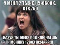 у меня 2 тб жд, i5-6600k, gtx 760 нахуя ты меня подключаешь к монику 1280х1024???!!!
