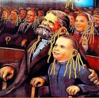 Создать мем Лапша на уши