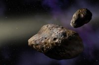Создать мем Two asteroids fly to the ground and can not crash soon